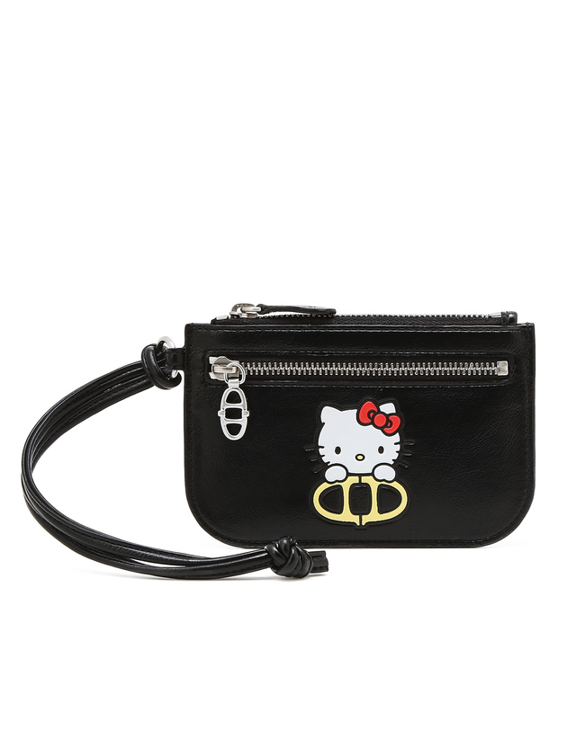 아떼 바네사브루노 액세사리 [Hello Kitty x athe] 블랙 스트랩 카드지갑 착용컷
