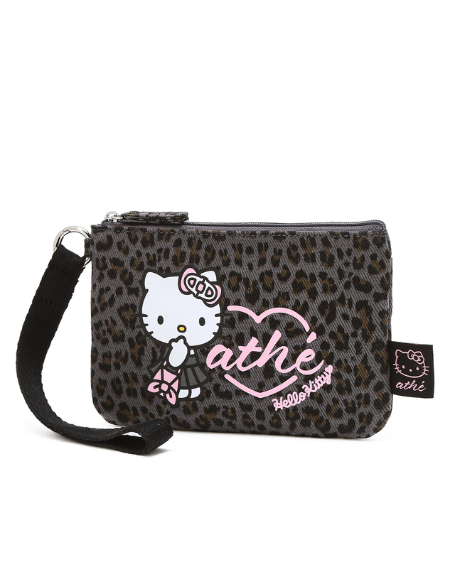 아떼 바네사브루노 액세사리 [Hello Kitty x athe] 레오파드 그레이 르봉 파우치 진한 그레이 착용컷