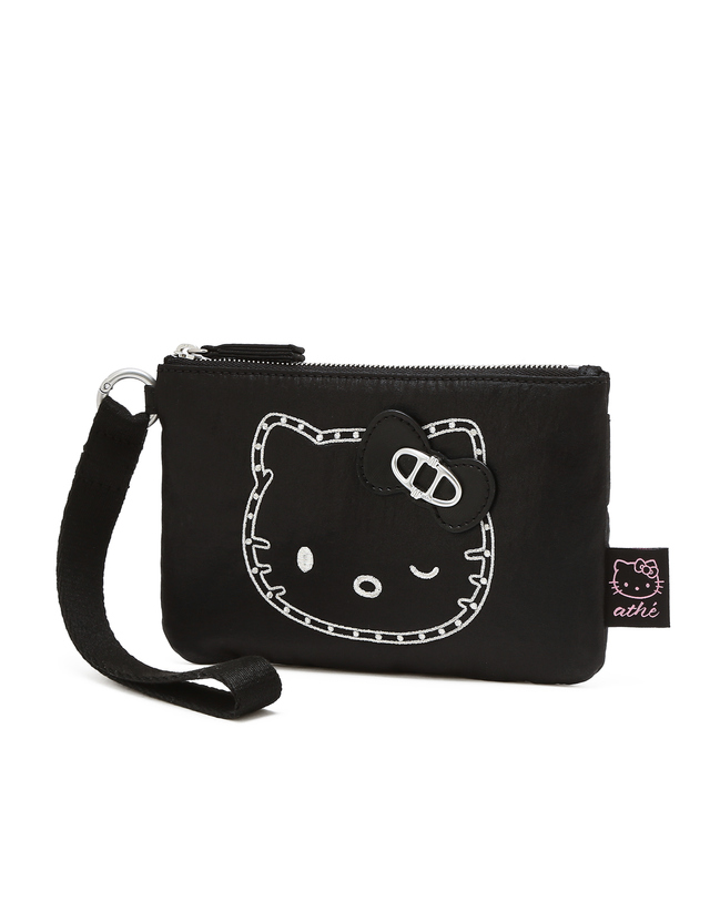 아떼 바네사브루노 액세사리 [Hello Kitty x athe] 스터드 블랙 르봉 파우치 착용컷