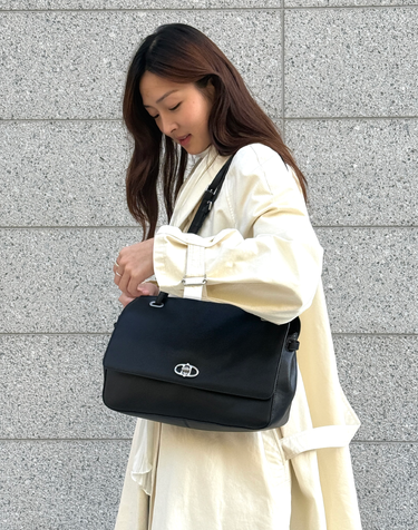 [LEJOUR] 블랙 레더 르주르 숄더백M