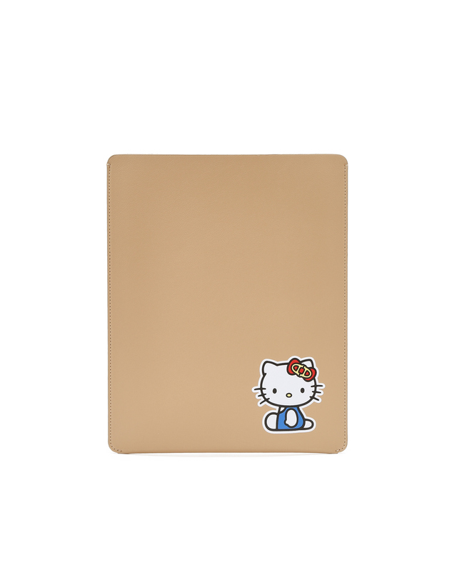 아떼 바네사브루노 액세사리 [Hello Kitty x athe] 베이지 헬로키티 태블릿 파우치(11인치) 브라운 착용컷