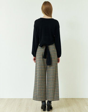 Check Wide Pants