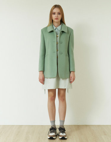 Mint Wool Half Coat