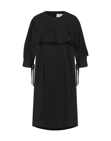 Black Ruffle with Balloon Sleeves