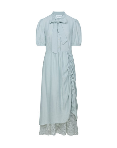 이제이노리 Mint Long Dress with Shirring Detail