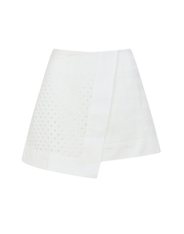 White Wrap Asymmetric Skirt