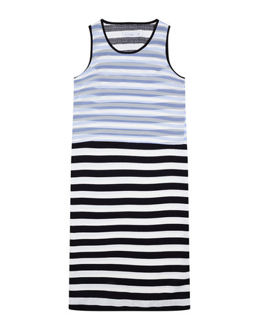 Lavender & Black Stripe Sleeveless Dress