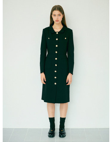 Petal Collar Black Dress 꽃잎 카라 블랙 원피스