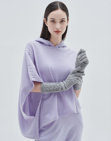 [Cashmere Class]  100%캐시미어 언발란스 후드 베스트Unbalance hoody vest(Lavender)