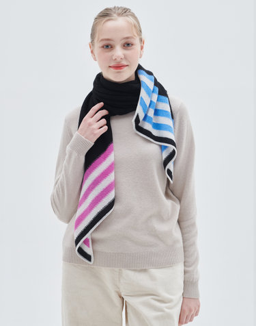[Murray Allan] 100%캐시미어 언발란스 캐시미어 머플러Unbalance muffler(Black)