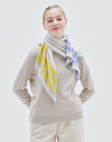 [Murray Allan] 100%캐시미어 언발란스 캐시미어 머플러Unbalance muffler(Ivory)
