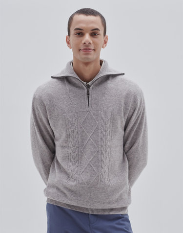 [Murray Allan] 100%캐시미어 퀄팅 풀오버Quilting pullover_Pink beige(PE)