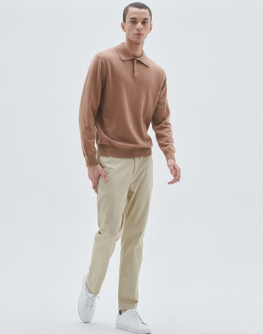 [Murray Allan] 100%캐시미어 A로고 셔츠 풀오버 A Logo collar shirt men pullover_Cocoa(CO)