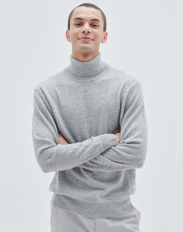 [Murray Allan] 100%캐시미어 헤링본터틀넥풀오버Herringbone rollneck pullover_Light grey(LG)