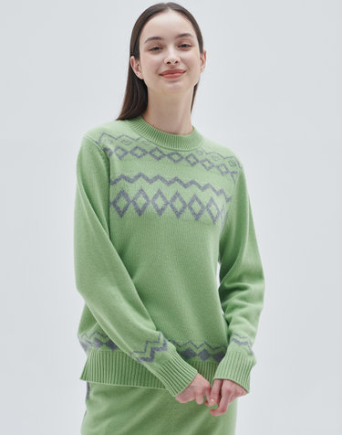 [CashmereClass] 100%캐시미어 홀리데이풀오버Holiday Pullover(Avocado)