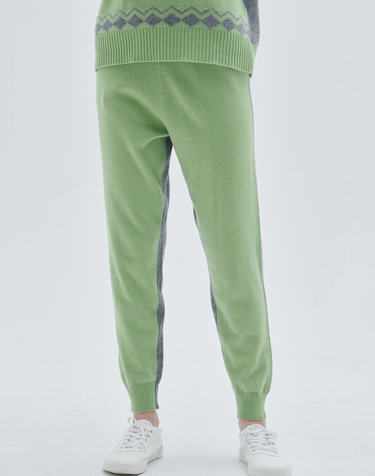 [CashmereClass] 100%캐시미어 컬러배색팬츠Color Revese Pants (Avocado)