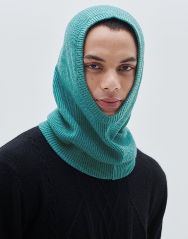 [Murray Allan] 100%캐시미어 후드 넥 워머Hoody warmer(Emerald Grey)