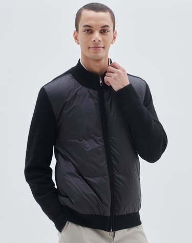 [Murray Allan]투웨이 집업 캐시미어 구스 패딩자켓Tow way Zip-up Mix the Goose Padding jacket(Black)