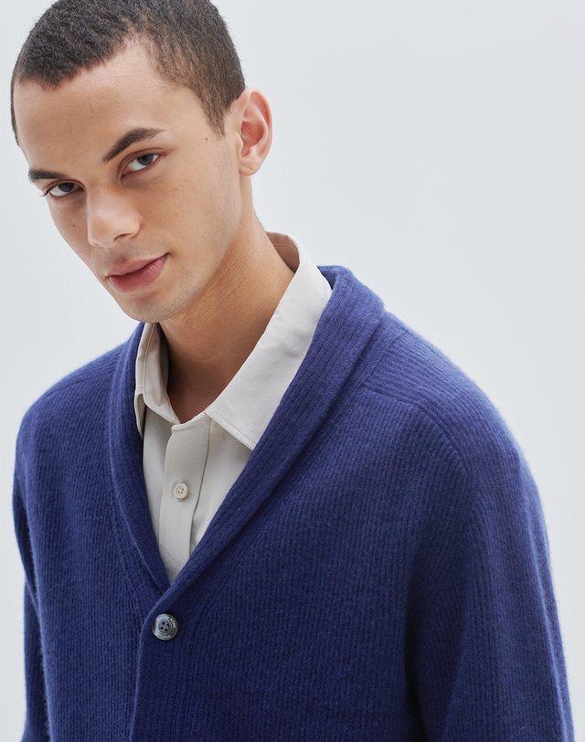 캐시미어하우스 [Murray Allan] 100%캐시미어 해비 숄 캐시미어 가디건Heay shawl cardigan_Navy(NA) 네이비 착용컷
