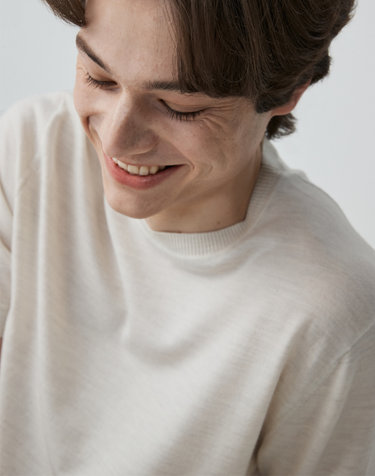 [Murray Allan] 라운드넥 하프슬리브 풀오버 Round half sleeve pullover(Cream)
