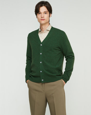 [Murray Allan] 100%캐시미어 스마트 핏 캐시미어 가디건Smart fit Cardigan_Grass Green(GS)
