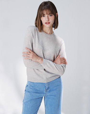 [Cashmere Class] 100%캐시미어 스위트 하트라인 캐시미어 풀오버 Sweet Heart Line Pullover_Smog(SG)