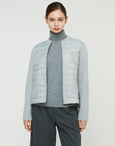 [Murray Allan]100%캐시미어 라운드 구스 믹스 자켓 Round Goose Mix Jacket_Light Grey(LG)