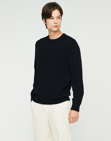 [Murray Allan] 100%캐시미어 시니처 로고 자수 크루넥 캐시미어 풀오버  A Logo Crewneck Pullover_Black(BK)