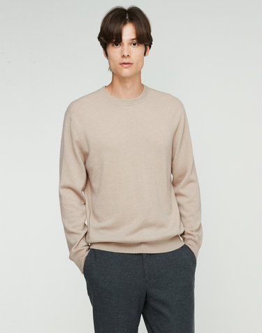 [Murray Allan] 100%캐시미어 시니처 로고 자수 크루넥 캐시미어 풀오버 A Logo Crewneck Pullover_Skin Beige(SB)