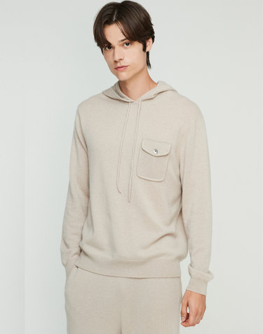 [Murray Allan] 100%캐시미어 포켓 후드 풀오버 Pocket Hoody Pullover_Skine beige(SB)