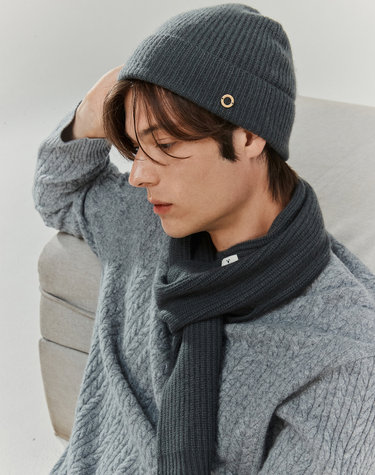 [Murray allan] 100%캐시미어 니트 하찌 조직으로 도톰한 비니7GGFullcardigan Beanie_Stone