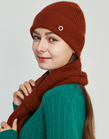 [Murray allan] 100%캐시미어 니트 하찌 조직으로 도톰한 비니7GGFullcardigan Beanie_Camel