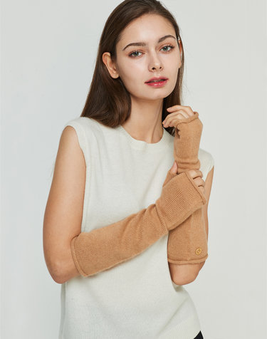 [Murray allan] 100%캐시미어 롤엣지 포인트 암워머 Roll Edge Point Arm warmer_Camel