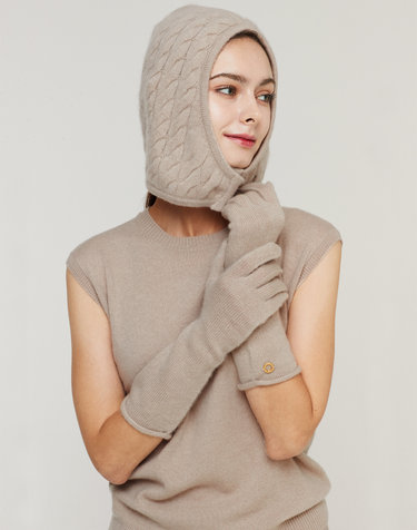 [Murray allan] 100%캐시미어 롤엣지 포인트 심플 장갑 Roll Edge Point Slim Gloves_Skin Beige(SB)