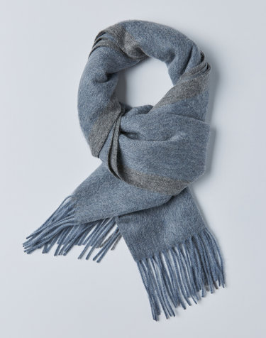 [Murray allan] 100%캐시미어 투톤 사이드 보더 우븐 스카프30” Side Border Woven Scarf _Bule Grey M33ASF059BY
