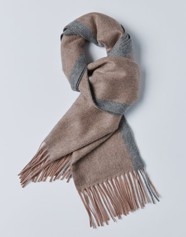 [Murray allan]100%캐시미어 투톤 사이드 보더 우븐 스카프30” Side Border Woven Scarf _Pink Beige M33ASF059PE