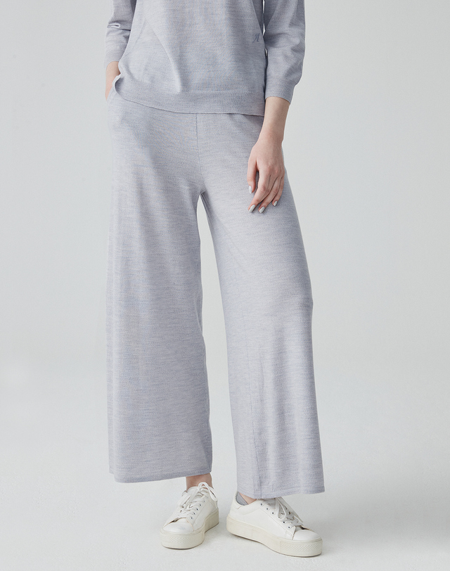캐시미어하우스 [Murray Allan]울 와이드 팬츠 Wool Wide Pants_Smog(SG) 착용컷