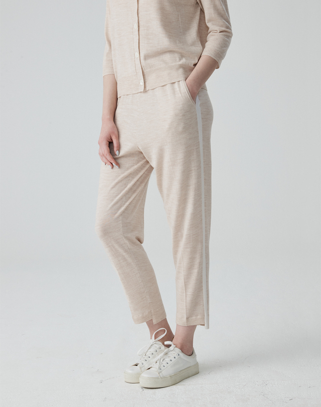 캐시미어하우스 [Murray Allan]울 조거 팬츠 Wool Jogger Pants(Melange Beige(MB)) 착용컷