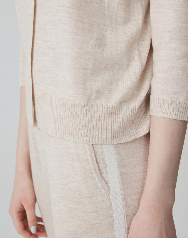 캐시미어하우스 [Murray Allan]울 조거 팬츠 Wool Jogger Pants(Melange Beige(MB)) 착용컷