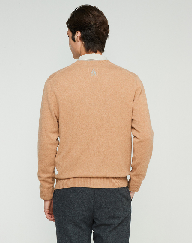 캐시미어하우스 [Murray Allan] 100%캐시미어 더블 레이어 캐시미어 가디건 Double layer Rib Cardigan_Camel(CA) 착용컷