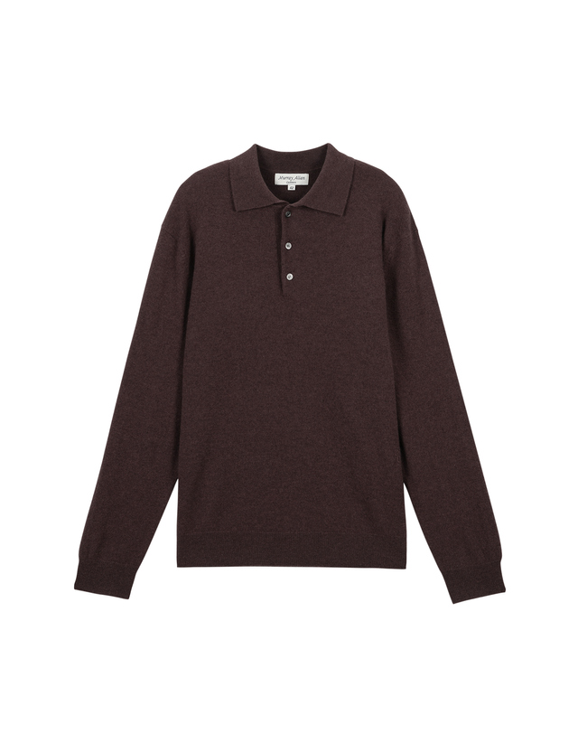 캐시미어하우스 [Murray Allan] 100%캐시미어 시그니처 로고자수 캐시미어 셔츠 풀오버 A Logo shirts Pullover_Squirrel(SQ) 착용컷