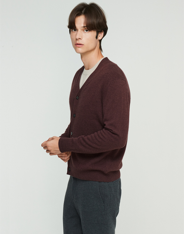 캐시미어하우스 [Murray Allan] 100%캐시미어 스마트 핏 캐시미어 가디건 Smart fit Cardigan_Squirrel(SQ) 착용컷