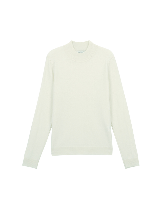 캐시미어하우스 [Murray Allan] 100%캐시미어 우먼 모크넥 풀오버_Mock Neck Pullover_Ivory(IV) 착용컷
