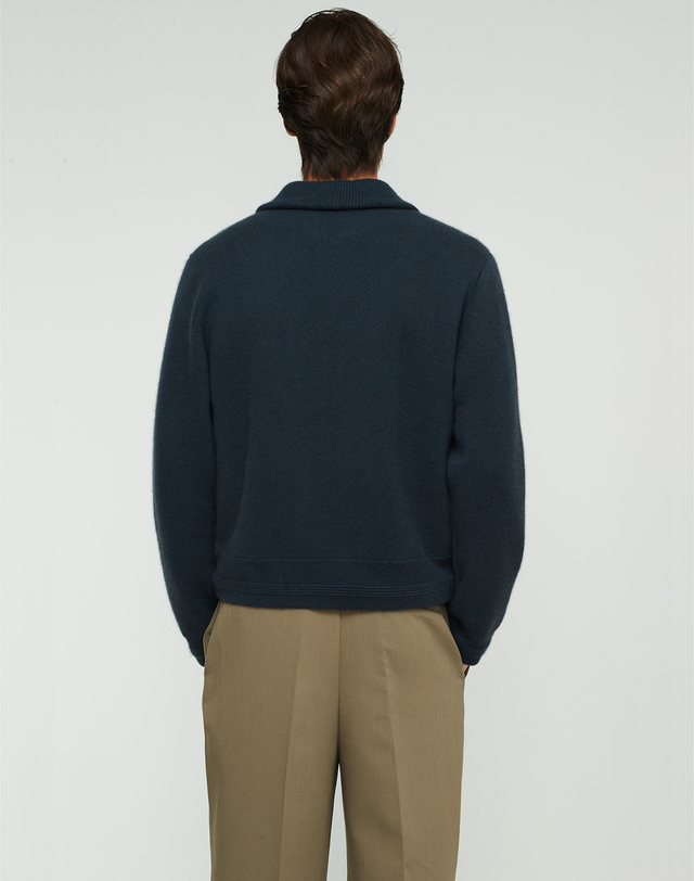 캐시미어하우스 [Murray Allan]100%캐시미어 구스 다운 카라 자켓 Goose down collar jacket_Cement(CT) 착용컷