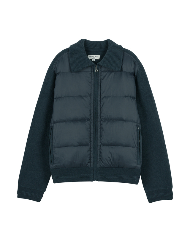 캐시미어하우스 [Murray Allan]100%캐시미어 구스 다운 카라 자켓 Goose down collar jacket_Cement(CT) 착용컷