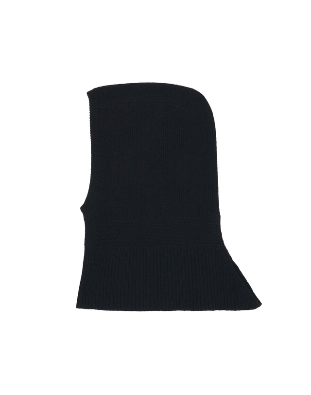 캐시미어하우스 [Murray allan] 100%캐시미어 백슬릿 바라클라바 후드 워머 Slit Hoody Warmer_Black 착용컷
