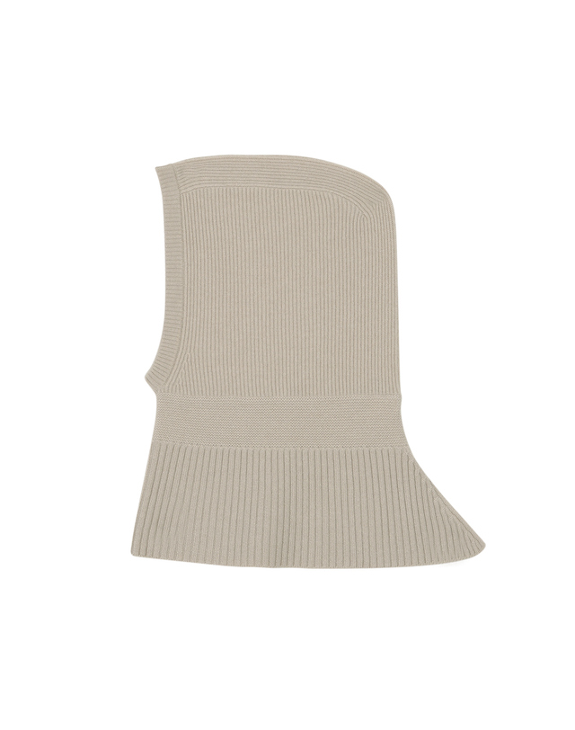 캐시미어하우스 [Murray allan] 100%캐시미어 백슬릿 바라클라바 후드 워머 Slit Hoody Warmer_Skin Beige 착용컷