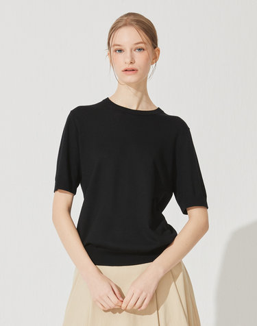[Murray Allan]  Logo Round Half Pullover_Black(BK) M42WPU023BK