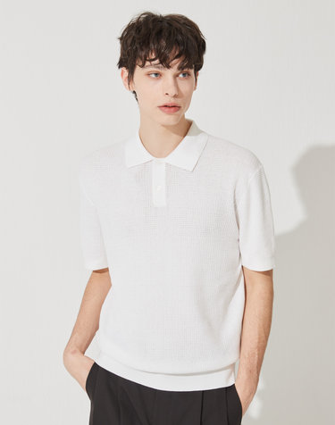 [Murray Allan]  Cool Texture Shirt Pullover_White(WH) M42MPU021WH