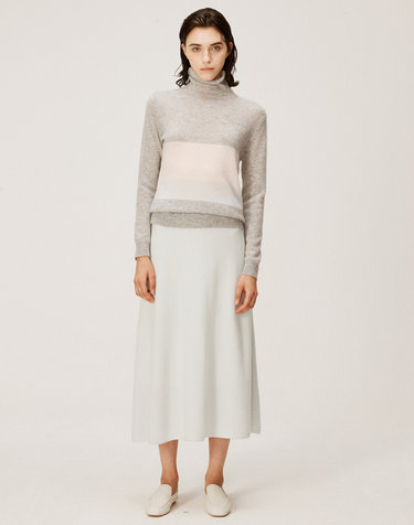 [Cashmere Class] 100%캐시미어 Flared Knit Skirt_Pebble(PB) C43WSK009PB